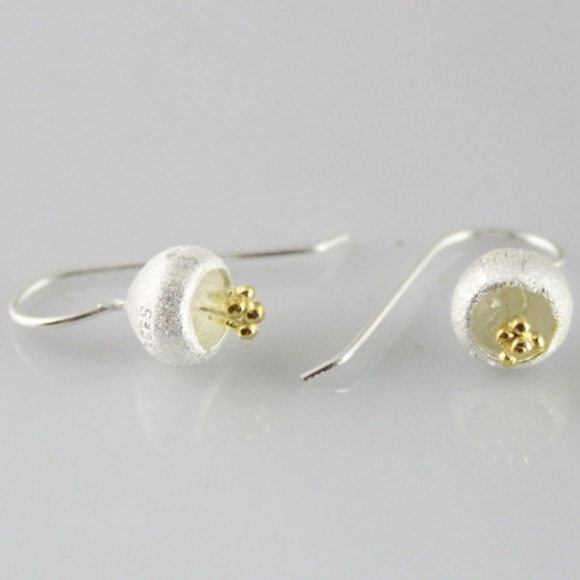 .925 Sterling Silver Delicate Flower Drop Earrings - Picture 2 of 5